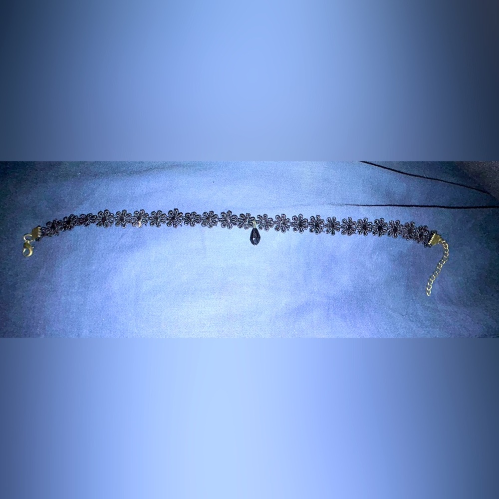 Black Floral Choker Necklace